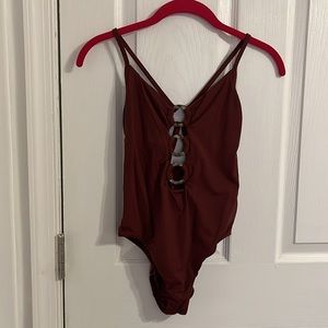 Seafolly Maroon One Piece Swimsuit from Anthropologie